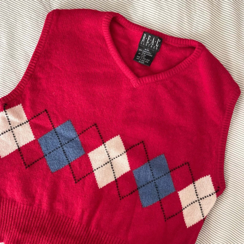 90s red sweater vest